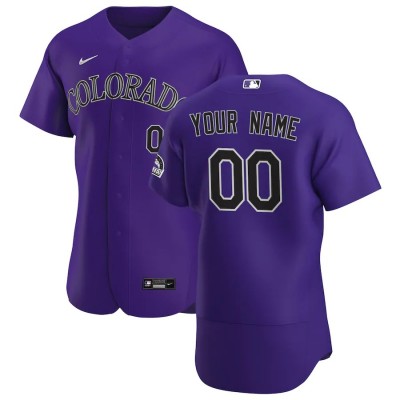 Colorado Rockies Custom Men's Nike Purple Alternate 2020 Authentic Player MLB Jersey